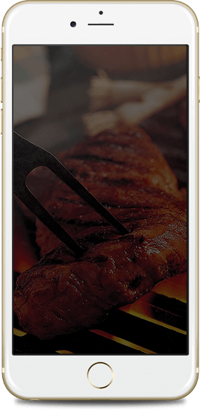 iPhone com foto de churrasco